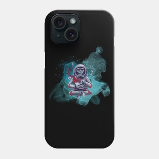 Monkey moon blue stardust in space Phone Case