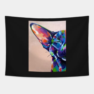 Sunbathing - Oriental cat artwork Tapestry