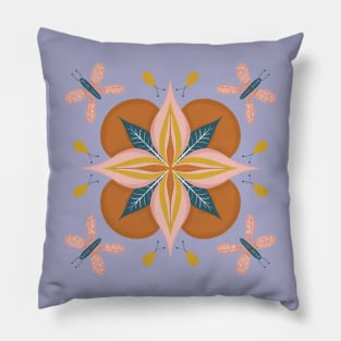 Vintage Botanical Flower Illustration Pillow