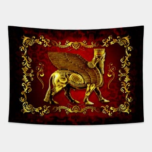 Assyrian LAMASSU ( WInged Bull) Tapestry