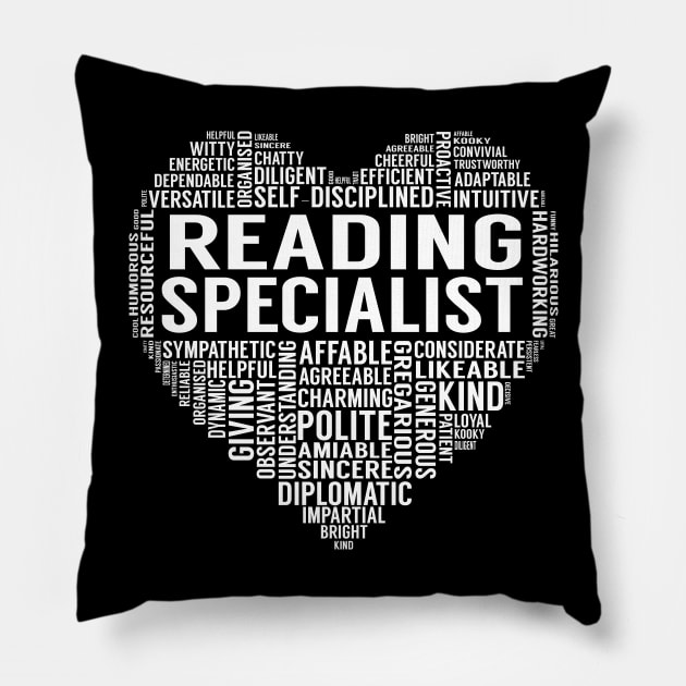 Reading Specialist Heart Pillow by LotusTee