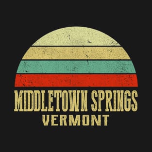 MIDDLETOWN SPRINGS VERMONT Vintage Retro Sunset T-Shirt