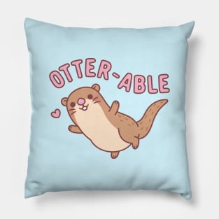 Cute Otter Otterable Pun Pillow