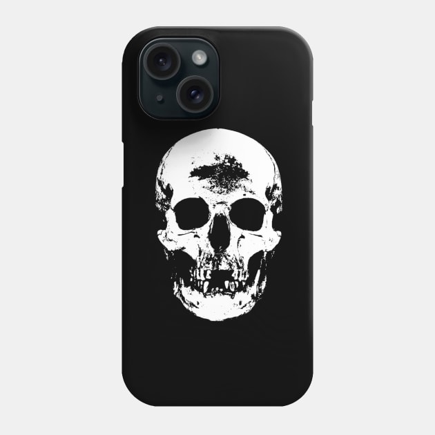 White And Black Gothic Skull Phone Case by Mindseye222