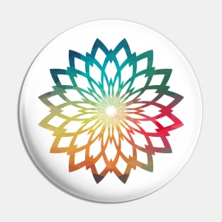 Rainbow abstract flower design 02 Pin