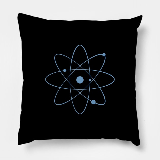 The Atom (icon symbolizes the atom in light blue) - ORENOB Pillow by ORENOB
