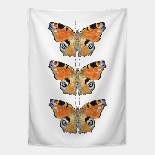 European peacock - British Butterflies Tapestry by AnitasArtStore