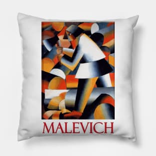 Woodcutter by Kazimir Malevich Pillow