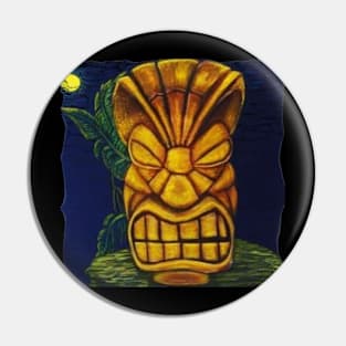 Tiki totem original art design tshirt Pin