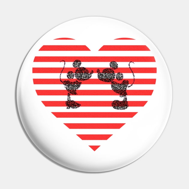 Striped Heart Pin by Skorretto