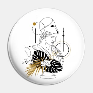 Athena (Minerva). Creative Illustration In Geometric And Line Art Style Pin