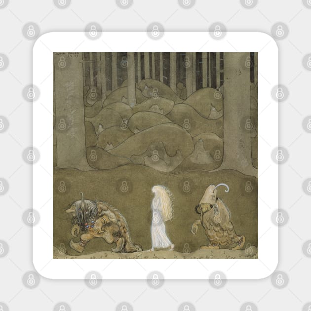 Princess and Trolls illustration by John Bauer Magnet by immortalpeaches