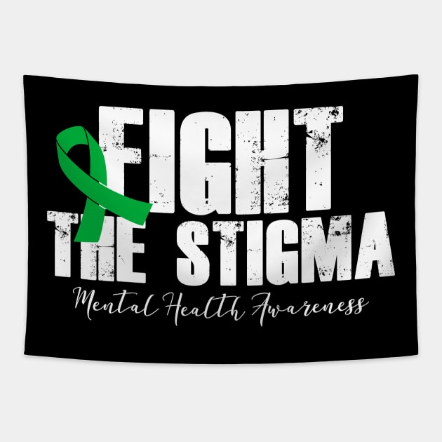 Fight The Stigma Green Ribbon Mental Health Tapestry by fiar32