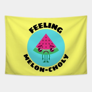 Feeling Melon-choly | Cute Watermelon Pun Tapestry