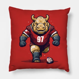 rhino football player Pillow