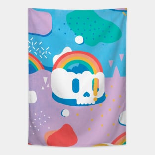 Rainbow Skull Tapestry