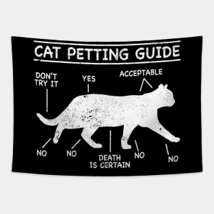 Cat Petting Guide Kitten Lover Funny Feline Pet Owner Tapestry