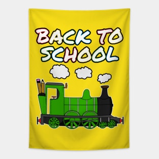 Back To School Steam Train (Green) Tapestry