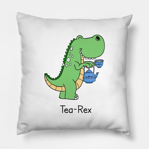 Tea Rex Pillow by Printadorable