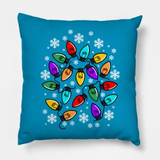 Bulbs with Snowflakes and Wires Pillow