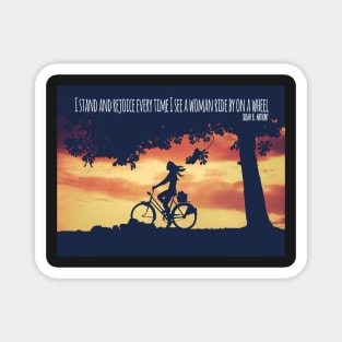 Young Woman Cycling Quote Poster Magnet