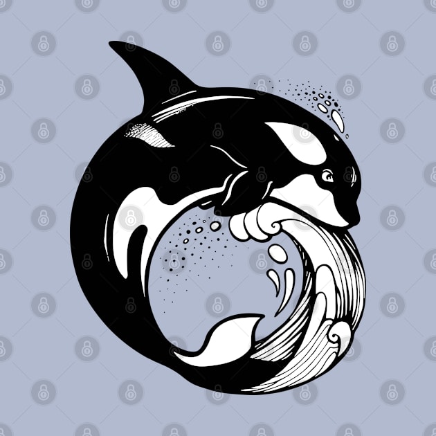 Orca Whale on the wave by Yulla