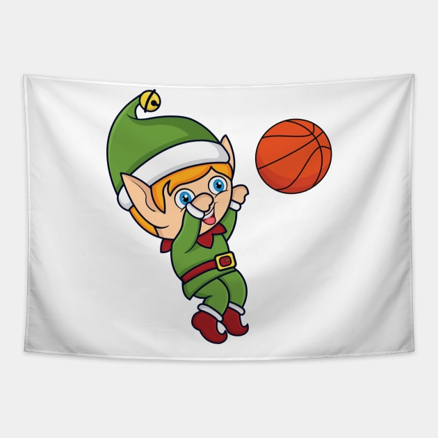 Basketball elf Tapestry by RockyDesigns