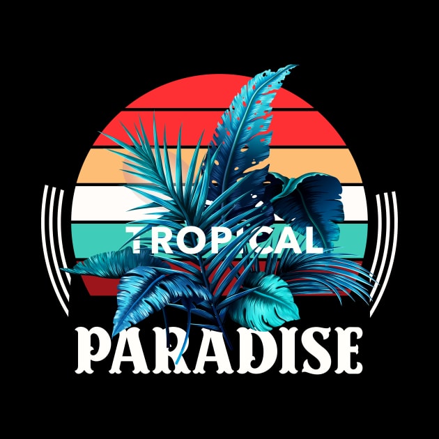 Tropical Paradise Retro Surfer Exotic by Foxxy Merch