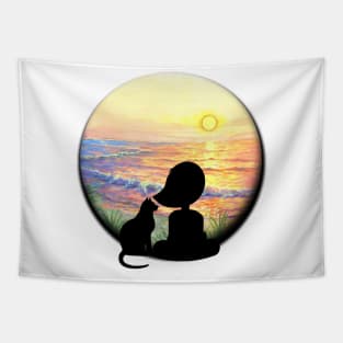 My Cat & Me - Sunrise Tapestry