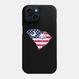 South Carolina Palmetto State - USA Flag Vintage Patriotic Design Phone Case