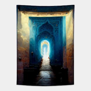 Beamed by blue light through the gateway of your eyes Tapestry