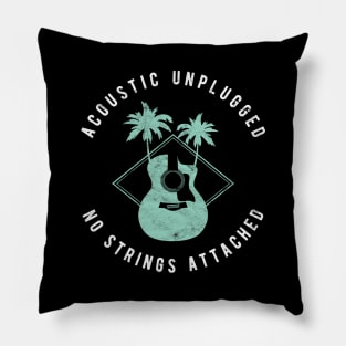 Acoustic Unplugged No Strings Attached Dark Theme Pillow