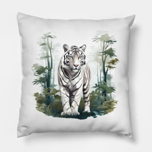 White Tiger From India Pillow