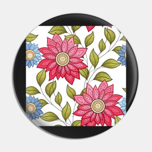 Summer Pattern with Floral Motifs Pin