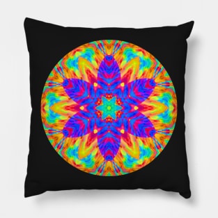 Abstract Rainbow Color Kaleidoscope Flower Pillow