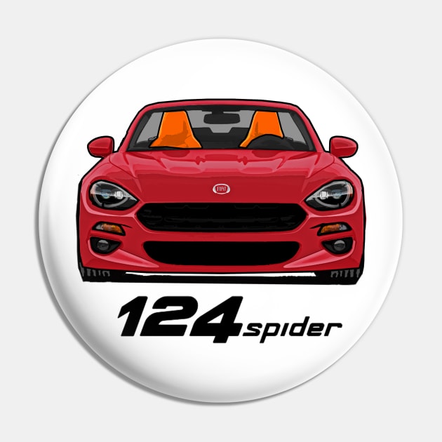 Fiat 124 Spider - Red Pin by Woreth