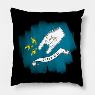 Jinxed - horn hand gestures Pillow