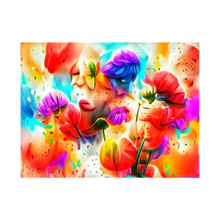 Colorful Flowers Art T-Shirt