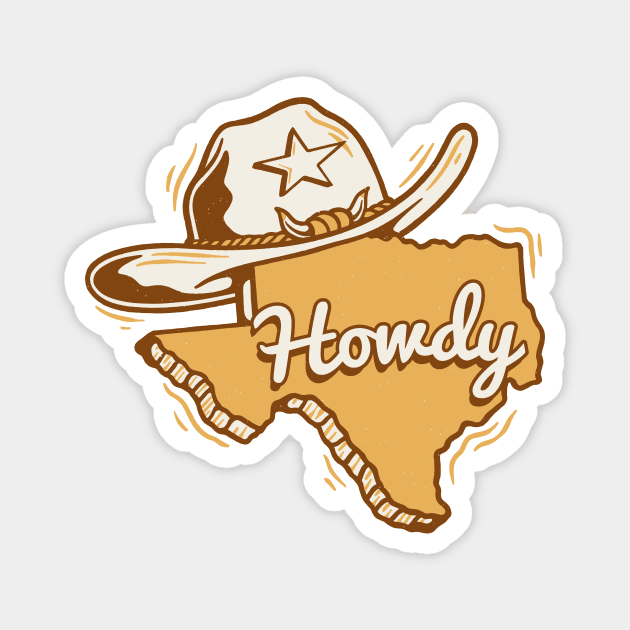 Retro Texas Howdy // Vintage Howdy Y'all Magnet by SLAG_Creative