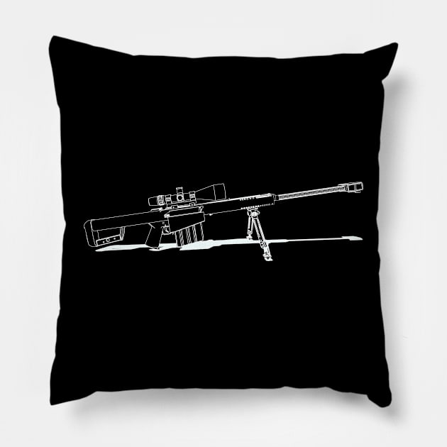 50 Caliber Sniper Rifle Pillow by Arassa Army