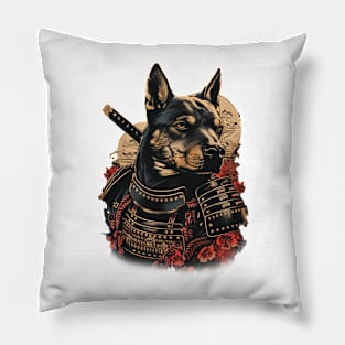 Samurai Pitbull Dog Warrior Pillow