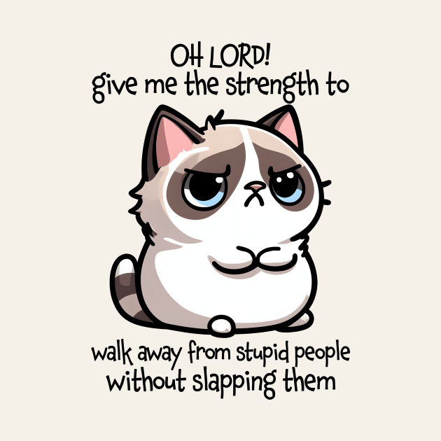 Oh Lord! Give Me The Strength Funny Cat Quote by Nessanya