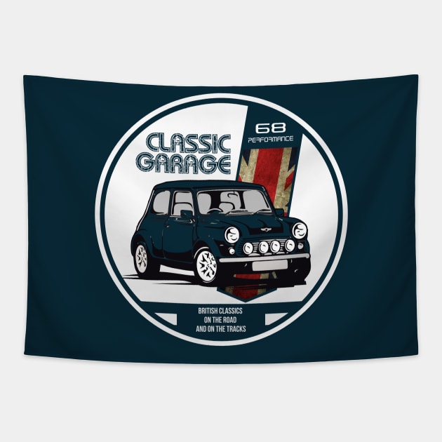 British mini car design Tapestry by colouredwolfe11