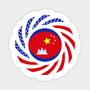 Chinese Cambodian American Multinational Patriot Flag Series Magnet