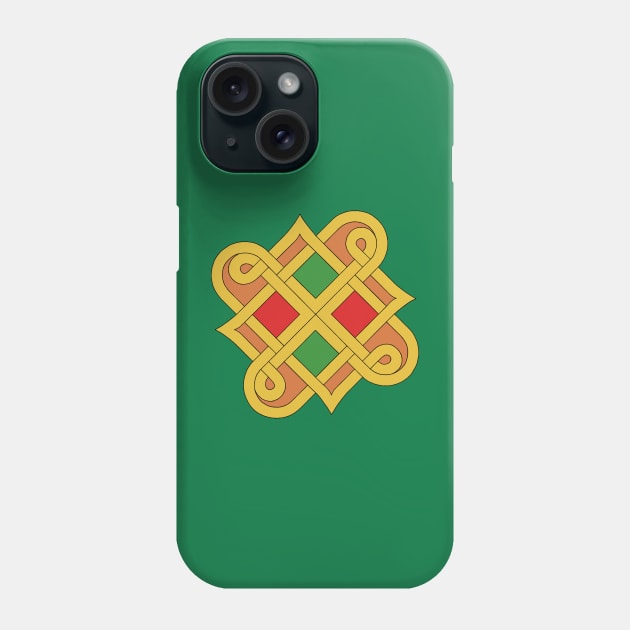 Durrow Knotwork 2016 Red and Green Phone Case by AzureLionProductions