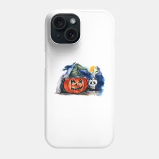 Pumpkin Scary Halloween Watercolor Phone Case