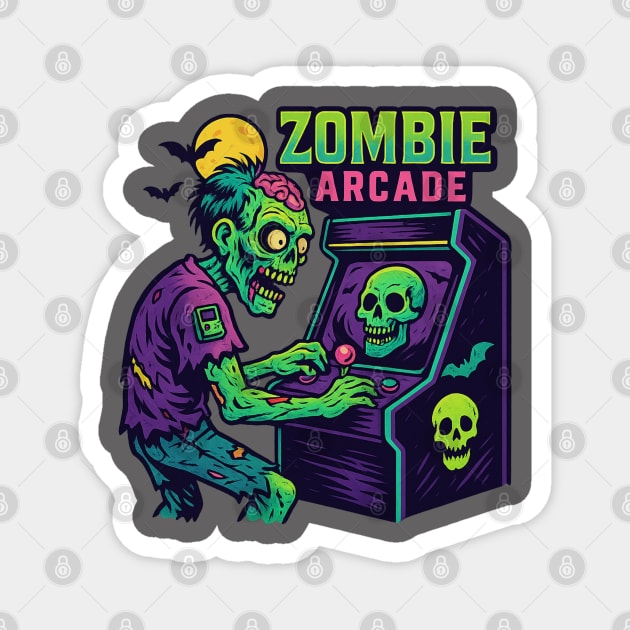 Zombie Arcade Retro Horror Magnet by Stylecombinator