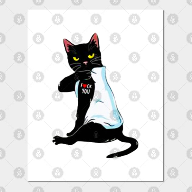 Black Cat Tattoo Fuck You Black Cat Posters And Art Prints