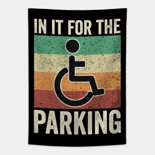 Funny Wheelchair In It For The Parking Tapestry