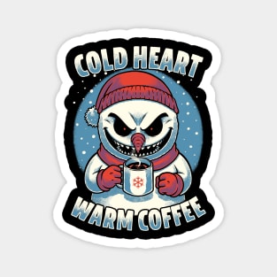 Snowman Evil Coffee - Funny Winter Christmas Magnet